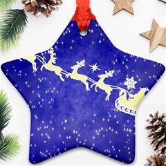 Santa-claus-with-reindeer Ornament (star) by nateshop