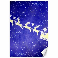 Santa-claus-with-reindeer Canvas 12  X 18  by nateshop