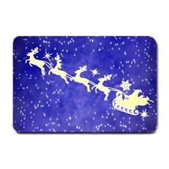 Santa-claus-with-reindeer Small Doormat  by nateshop