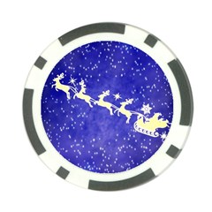 Santa-claus-with-reindeer Poker Chip Card Guard by nateshop