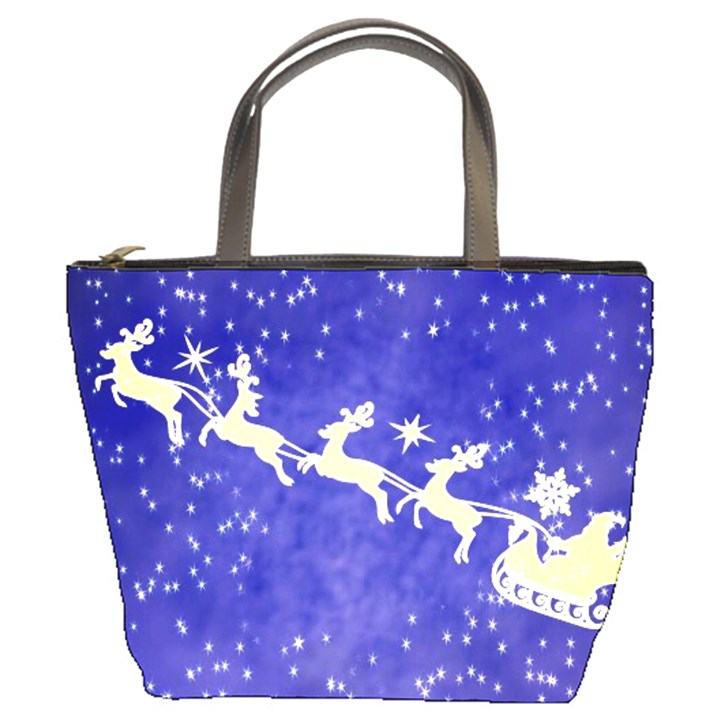 Santa-claus-with-reindeer Bucket Bag