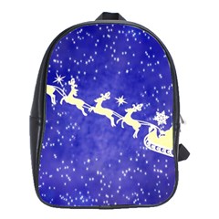 Santa-claus-with-reindeer School Bag (large) by nateshop