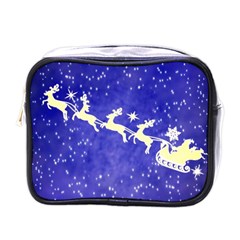 Santa-claus-with-reindeer Mini Toiletries Bag (one Side) by nateshop