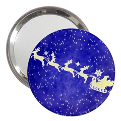 Santa-claus-with-reindeer 3  Handbag Mirrors by nateshop