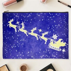 Santa-claus-with-reindeer Cosmetic Bag (xxxl) by nateshop