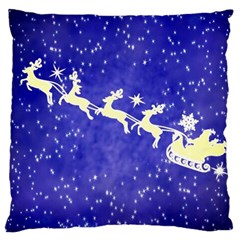 Santa-claus-with-reindeer Large Cushion Case (one Side) by nateshop