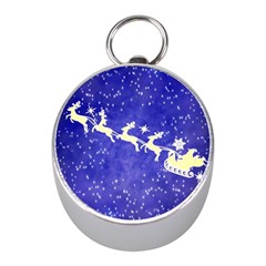 Santa-claus-with-reindeer Mini Silver Compasses by nateshop