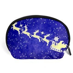 Santa-claus-with-reindeer Accessory Pouch (large) by nateshop