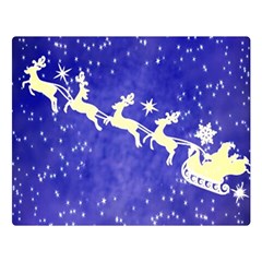 Santa-claus-with-reindeer Double Sided Flano Blanket (large)  by nateshop