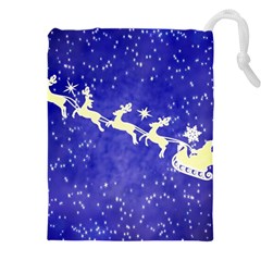 Santa-claus-with-reindeer Drawstring Pouch (4xl) by nateshop