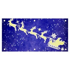 Santa-claus-with-reindeer Banner And Sign 6  X 3 