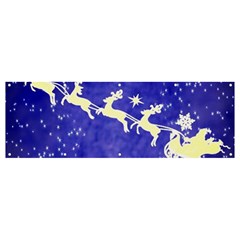 Santa-claus-with-reindeer Banner And Sign 12  X 4 