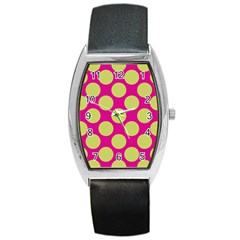 Seamless, Polkadot Barrel Style Metal Watch by nateshop