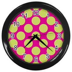 Seamless, Polkadot Wall Clock (black) by nateshop