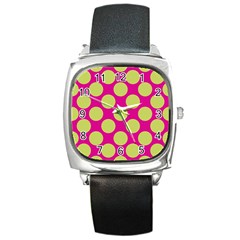 Seamless, Polkadot Square Metal Watch by nateshop