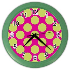 Seamless, Polkadot Color Wall Clock by nateshop