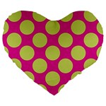 Seamless, Polkadot Large 19  Premium Flano Heart Shape Cushions Front