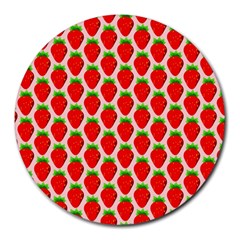 Strawberries Round Mousepads by nateshop