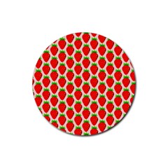 Strawberries Rubber Coaster (round) by nateshop