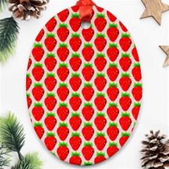 Strawberries Oval Ornament (Two Sides)