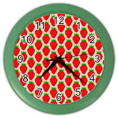 Strawberries Color Wall Clock by nateshop