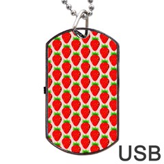 Strawberries Dog Tag Usb Flash (one Side) by nateshop