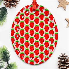 Strawberries Oval Filigree Ornament (two Sides) by nateshop