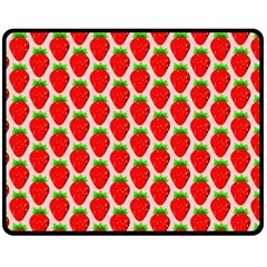 Strawberries Double Sided Fleece Blanket (medium)  by nateshop