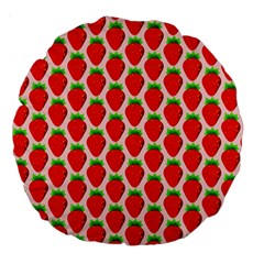 Strawberries Large 18  Premium Round Cushions by nateshop