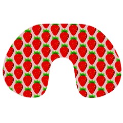 Strawberries Travel Neck Pillow by nateshop