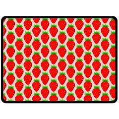 Strawberries Double Sided Fleece Blanket (large)  by nateshop