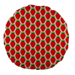 Strawberries Large 18  Premium Flano Round Cushions by nateshop