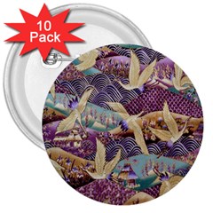 Textile Fabric Pattern 3  Buttons (10 Pack)  by nateshop