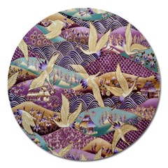 Textile Fabric Pattern Magnet 5  (round) by nateshop