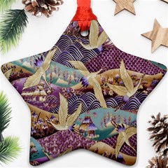 Textile Fabric Pattern Star Ornament (two Sides) by nateshop