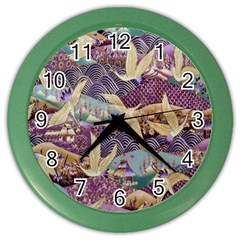 Textile Fabric Pattern Color Wall Clock by nateshop