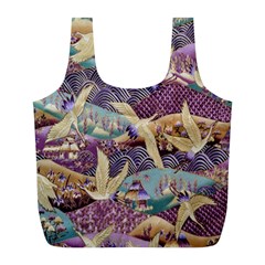 Textile Fabric Pattern Full Print Recycle Bag (l) by nateshop