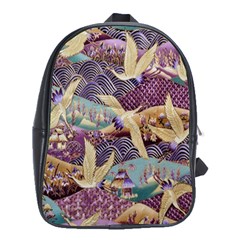 Textile Fabric Pattern School Bag (xl) by nateshop