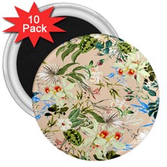 Tropical Fabric Textile 3  Magnets (10 Pack)  by nateshop