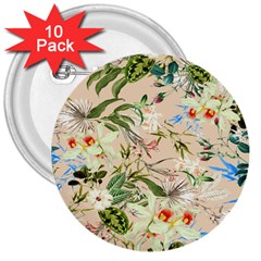 Tropical Fabric Textile 3  Buttons (10 Pack)  by nateshop