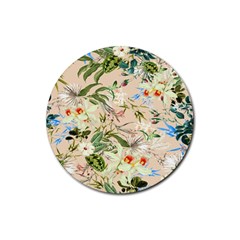 Tropical Fabric Textile Rubber Round Coaster (4 Pack) by nateshop