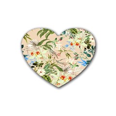 Tropical Fabric Textile Rubber Heart Coaster (4 Pack) by nateshop