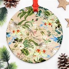 Tropical Fabric Textile Round Ornament (two Sides) by nateshop