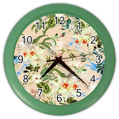 Tropical Fabric Textile Color Wall Clock by nateshop