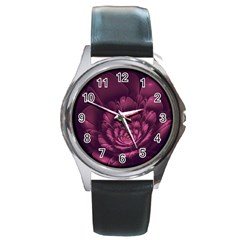 Fractal Blossom Flower Bloom Round Metal Watch by Wegoenart