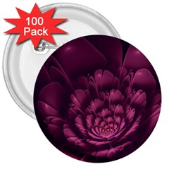 Fractal Blossom Flower Bloom 3  Buttons (100 Pack)  by Wegoenart