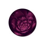 Fractal Blossom Flower Bloom Rubber Round Coaster (4 pack) Front