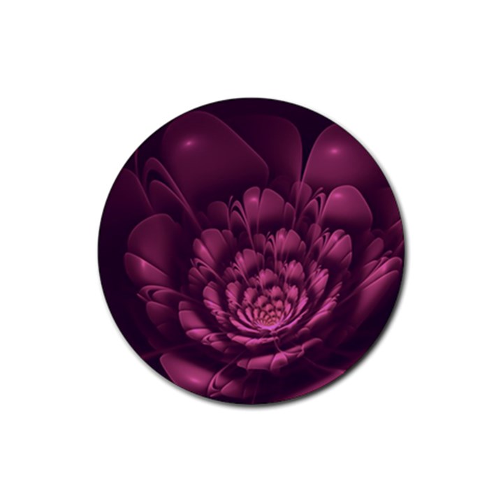 Fractal Blossom Flower Bloom Rubber Round Coaster (4 pack)