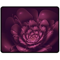 Fractal Blossom Flower Bloom Double Sided Fleece Blanket (medium)  by Wegoenart