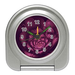 Fractal Blossom Flower Bloom Travel Alarm Clock by Wegoenart